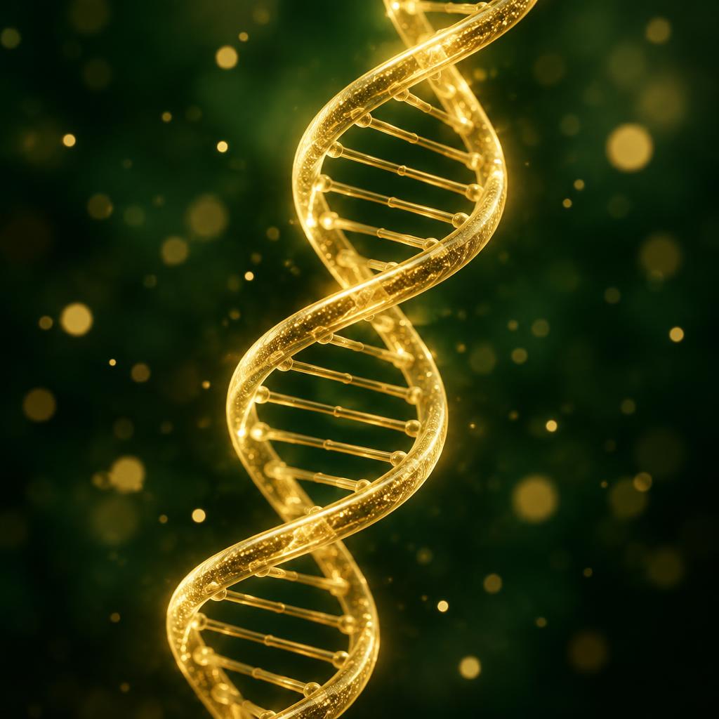 Golden DNA double helix